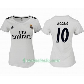 Camisolas de Futebol Real Madrid MODRIC 10 Mulher Equipamento Principal 2018/19 Manga Curta